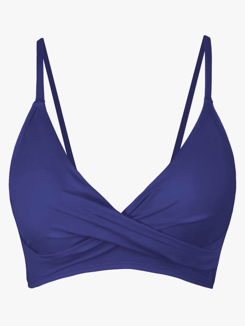 Ladies Deep Purple Wrap-Front Bralette with Thin Straps